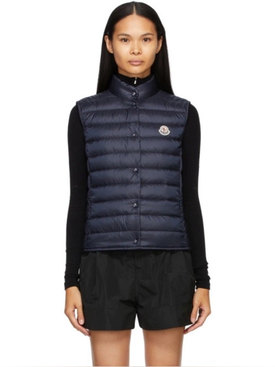 MONCLER Jackets & Blazers - Moncler Liane Puffer Gilet Jacket in Navy Size 3